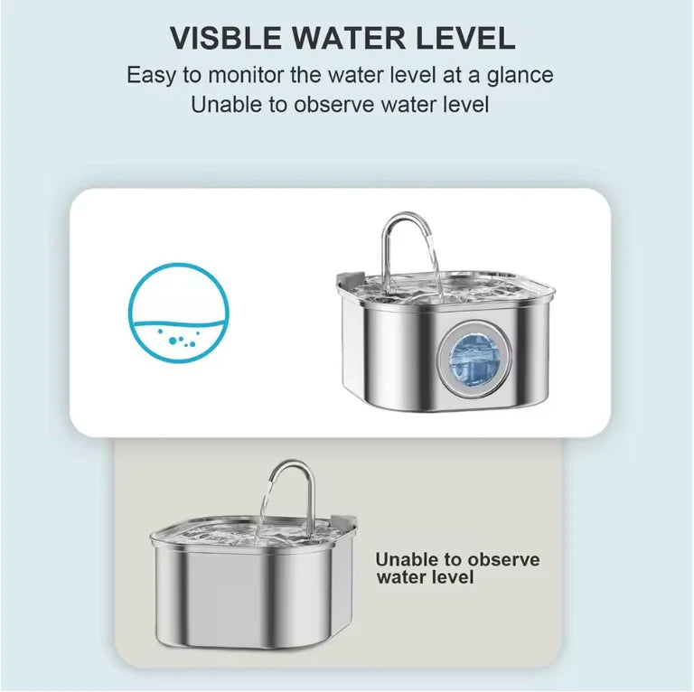 Purrify™ Advanced Automatic Stainless Steel Cat Water Fountain, 108 oz (3.2 L)