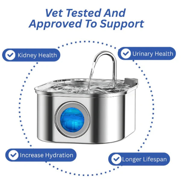 Purrify™ Advanced Automatic Stainless Steel Cat Water Fountain, 108 oz (3.2 L)