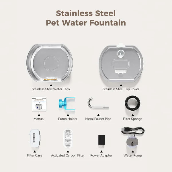 Purrify™ Advanced Automatic Stainless Steel Cat Water Fountain, 108 oz (3.2 L)